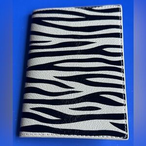 Pottery Barn Passport Holder Cover Black & White Zebra Print New NWT NIP